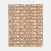 Khaki Simple Personalized Repetname Fleece Deken (Voorkant)