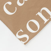 Khaki Simple Personalized Repetname Fleece Deken (Hoek)
