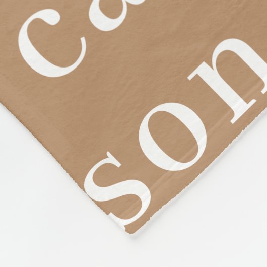 Khaki Simple Personalized Repetname Fleece Deken (Hoek)