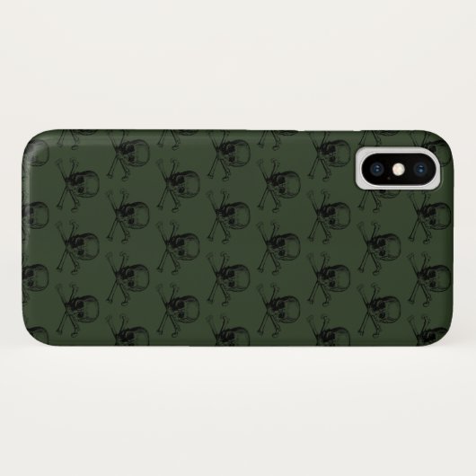Khaki Skull Halloween Persoonlijke naam Case-Mate iPhone Case (Achterkant (horizontaal))