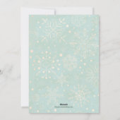 Khaki Snowflakes op Mint-kerstfotokaarten Feestdagenkaart (Achterkant)