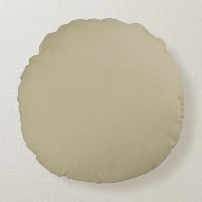 Khaki, Solid Color, Cushion, Modern, Simple Rond Kussen (Voorkant)