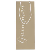 Khaki Stijlvolle Script Bruidsgetuige Wijn Cadeautas (Achterkant)
