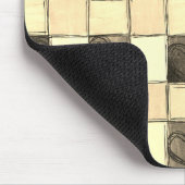 Khaki tan cream gingham Muismat (Hoek)