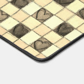 Khaki tan crème hart gingham Desk Mat (Hoek)