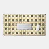 Khaki tan crème hart gingham Desk Mat (Keyboard & Muis)