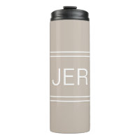 Khaki Tan Personalized Monogram Initialen Drink