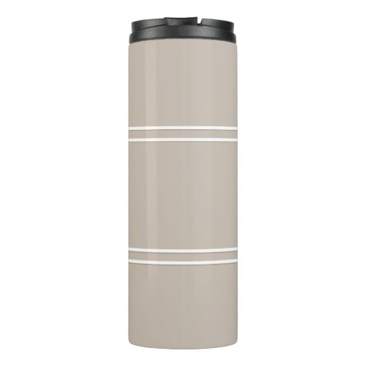 Khaki Tan Personalized Monogram Initialen Drink Thermosbeker (Achterkant)