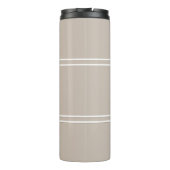 Khaki Tan Persoonlijk Monogram Beginletters Drinkb Thermosbeker (Achterkant)