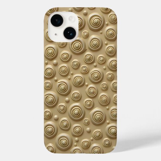 Khaki Textured iPhone Case with Spiral Design (Achterkant)