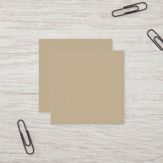 Khaki Vierkant Visitekaartje (Voorkant / Achterkant in situ)