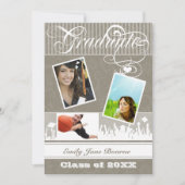 Khaki Warm Gray Senior Afbeelding Class of Aankondiging (Voorkant)