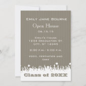 Khaki Warm Gray Senior Afbeelding Class of Aankondiging (Achterkant)