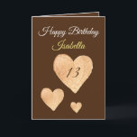 Khaki Watercolor Heart 13th Birthday Kaart<br><div class="desc">Cute Khaki Watercolor Heart 13th Birthday, heeft een bijnaam ontwerp made for any granddaughter. If you're looking for some pretty granddaughter birthday cards, Houd birthday cards or thirteenth birthday cards, this one is for you. The design features some cute watercolor hearts, something attractive and beautiful, so, don't hesitate to personalize...</div>