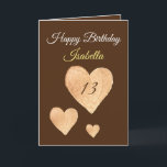 Khaki Watercolor Heart 13th Birthday Kaart<br><div class="desc">Cute Khaki Watercolor Heart 13th Birthday, heeft een bijnaam ontwerp made for any granddaughter. If you're looking for some pretty granddaughter birthday cards, Houd birthday cards or thirteenth birthday cards, this one is for you. The design features some cute watercolor hearts, something attractive and beautiful, so, don't hesitate to personalize...</div>