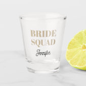 Khaki Wedding Bride Squad Personalized Shot Glas (Voorkant)