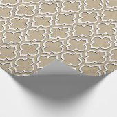 Khaki White XL Moroccan Quatrefoil #7DS Cadeaupapier (Hoek)