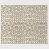Khaki White XL Moroccan Quatrefoil #7DS Cadeaupapier (Vlak)