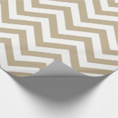 Khaki Wit XL Chevron ZigZag Patroon Cadeaupapier (Hoek)