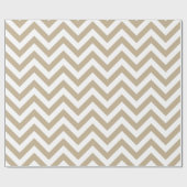 Khaki Wit XL Chevron ZigZag Patroon Cadeaupapier (Vlak)