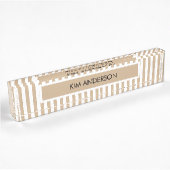 Khaki Witte Streep Naambordje