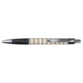Khaki witte streep pen met naam (Achterkant)