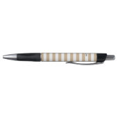 Khaki witte streep pen met naam (Bodem)