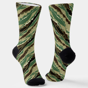 Khakki camouflage gestreepte camouflage stijlvolle sokken
