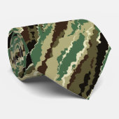 Khakki camouflage gestreepte camouflage stijlvolle stropdas (Opgerold)