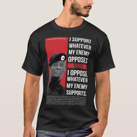 Khalid Abdul Muhammad citaat T-shirt (Voorkant)