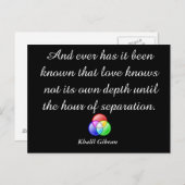 Khalil Gibran - citaat Briefkaart (Voorkant / Achterkant)