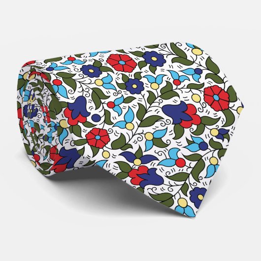 Khalil Hebron Keramiek Falastini Henna Print Stropdas (Opgerold)