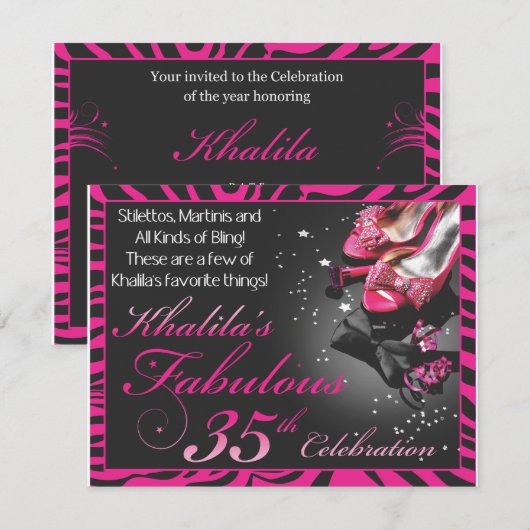 Khalila's Fab 35th Kaart (Voorkant / Achterkant)