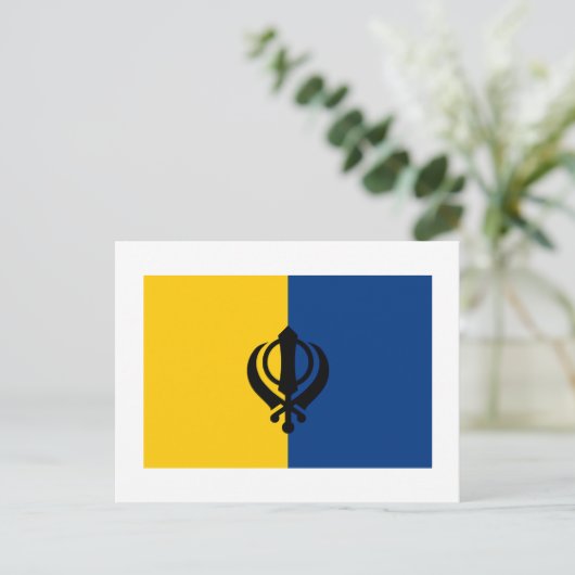 Khalistan Flag Briefkaart (Staand voorkant)