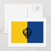 Khalistan Flag Briefkaart (Voorkant / Achterkant)