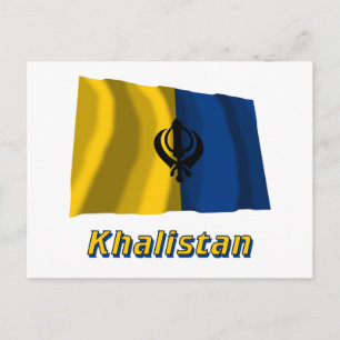 Khalistan Waving Flag met naam Briefkaart