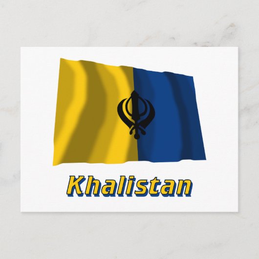 Khalistan Waving Flag met naam Briefkaart (Voorkant)