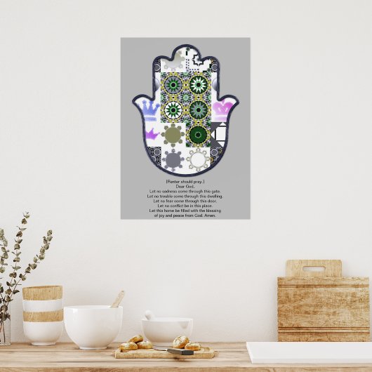 Khamsa Hand Poster Design 1 Renter (Keuken)