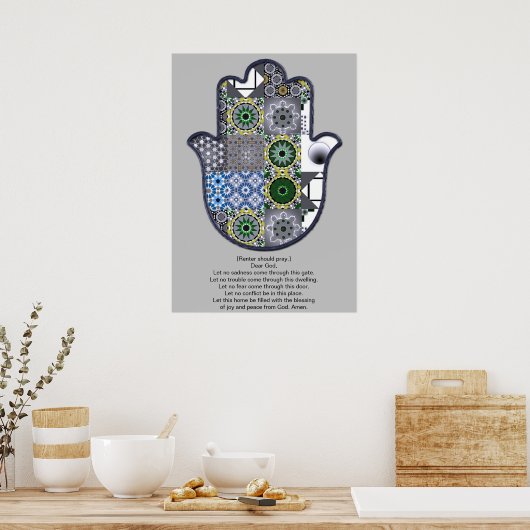 Khamsa Hand Poster Design 2 Renter (Keuken)