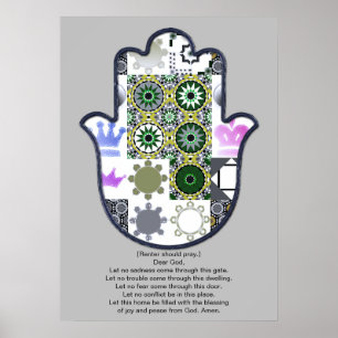 Khamsa Hand Poster Ontwerp 1 Huurder Luxe
