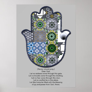 Khamsa Hand Poster Ontwerp 2 Huurder Upscale