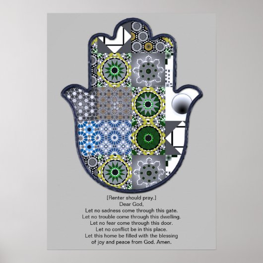 Khamsa Hand Poster Ontwerp 2 Huurder Upscale (Voorkant)