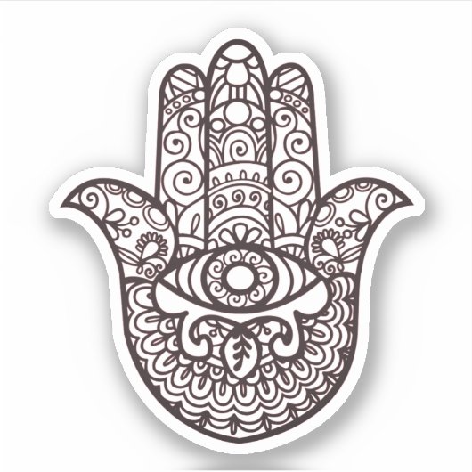 Khamsa Hand Veel succes Sticker (Voorkant)
