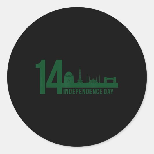 Khan 14 augustus Onafhankelijkheidsdag Pakistan Pa Ronde Sticker (Voorkant)