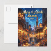 Khan el-Khalili Bazaar Egypte Briefkaart (Voorkant / Achterkant)