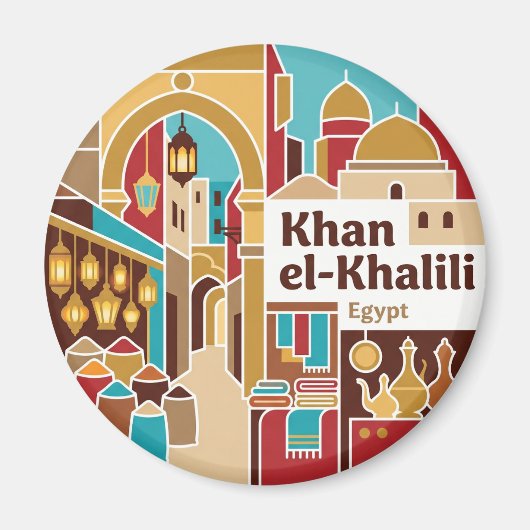 Khan el-Khalili Bazaar Egypte Magneet (Voorkant)