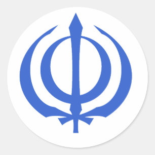 Khanda-Blue Ronde Sticker