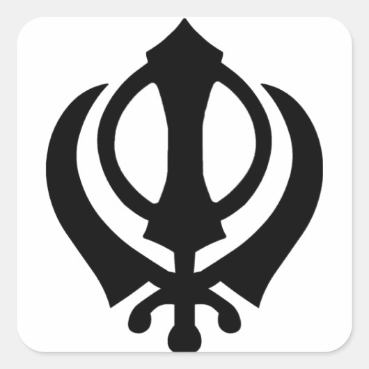 Khanda Sikh Symbool Vierkante Sticker (Voorkant)