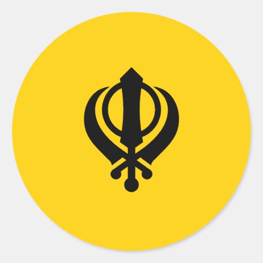 Khanda Sikhism Ronde Sticker (Voorkant)