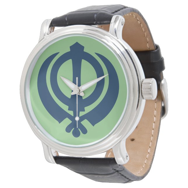 Khanda-symbool (Sikh) Horloge (Gekanteld)